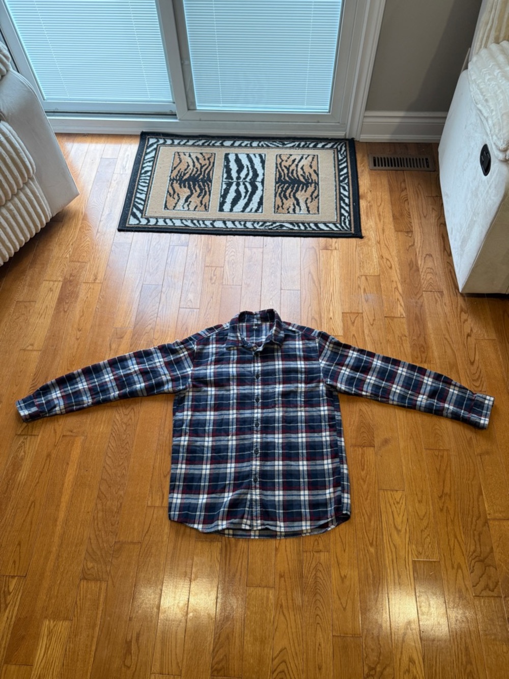 Uniqlo Blue Plaid Flannel